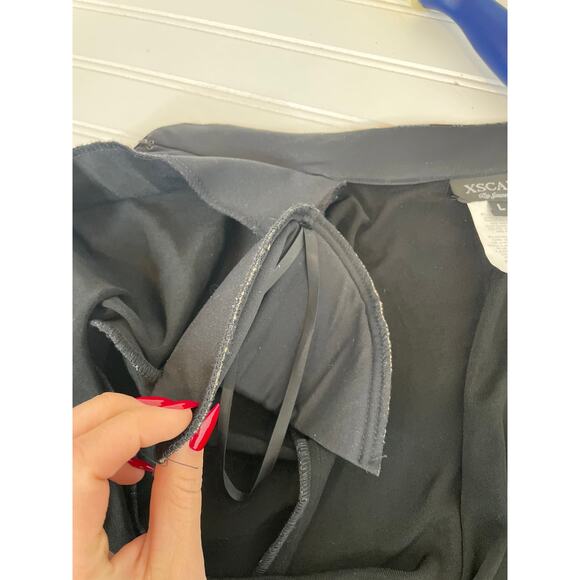 Xscape Set Women Black Blue Stretch Sparkle Dress-Jacket Tank Evening Shimmer L - Picture 6 of 8